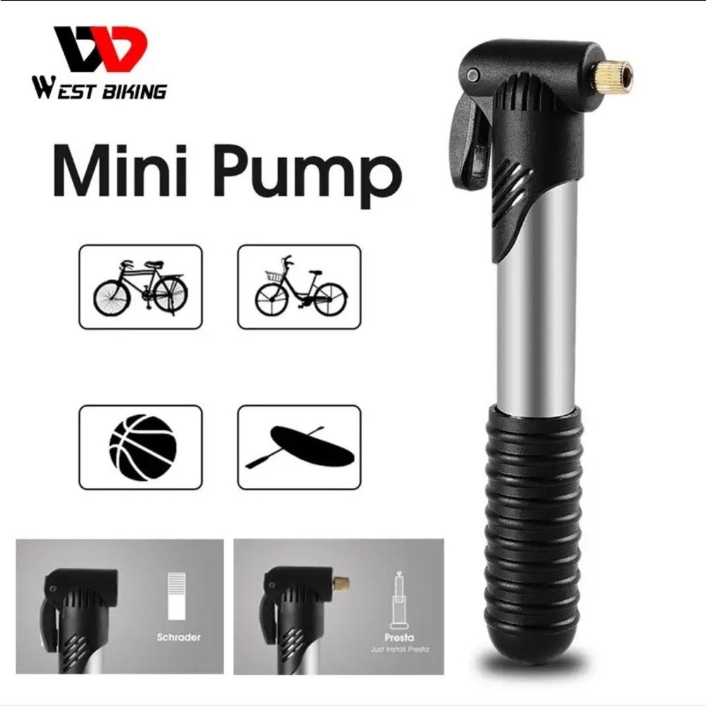 WEST BIKING - Mini Bicycle Pump Hand Air Pump Ball Tire Inflator Schrade…
